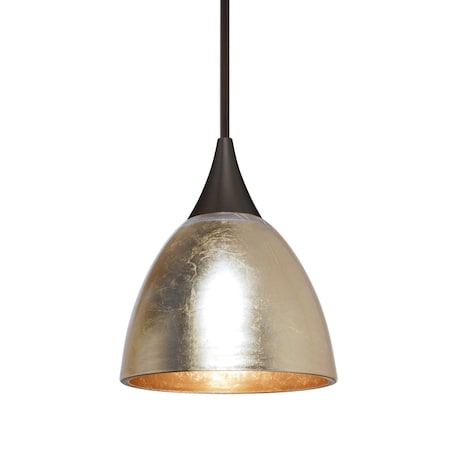 Besa Lighting Divi Cord Pendant, Gold Foil, Bronze Finish, 1x50W Halogen 1XT-1758GF-BR
